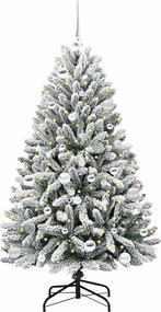 vidaXL Τεχνητό Χριστουγεννιάτικο Δέντρο Πράσινο και Λευκό 150 cm