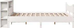 vidaXL Σκελετός Κρεβ. Χωρίς Στρώμα Λευκό 140x200 εκ Μασίφ Πεύκο