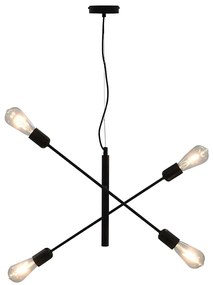 vidaXL Φωτιστικό Οροφής με Λαμπτήρες Filament 2 W Μαύρο Ε27