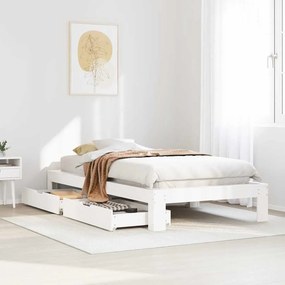 vidaXL Σκελετός Κρεβ. Χωρίς Στρώμα Λευκό 90x200 εκ Μασίφ Πεύκο