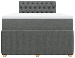 vidaXL Κρεβάτι Boxspring με Στρώμα Σκούρο Γκρι 120x190 εκ Υφασμάτινο