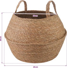 vidaXL Γλάστρα με Χερούλια 2 τμχ. Φυσικό Ø 45 x 36 cm