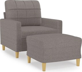 vidaXL Πολυθρόνα Taupe 60 εκ. από Υφασμάτινη με Υποπόδιο