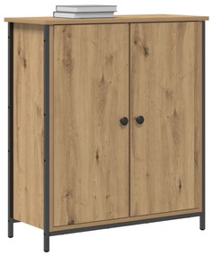 vidaXL Μπουφές Μασίφ Ξύλο Δρυός 70x30x80 εκ. Μοριοσανίδα και Μέταλλο