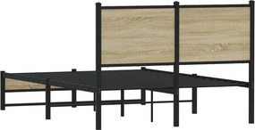 vidaXL Σκελετός Κρεβ. Χωρίς Στρώμα Sonoma Δρυς 120x190 εκ. Μεταλλικό