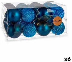 Σετ Χριστουγεννιάτικες Μπάλες Krist+ 00927 Μπλε Πλαστική ύλη Ø 8 cm (x6)