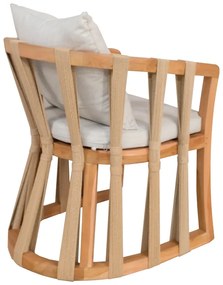 Πολυθρόνα Morani σκελετός teak ξύλο και ύφασμα σε φυσική απόχρωση 61x66x75εκ