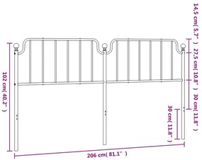 vidaXL Κεφαλάρι Λευκό 200 εκ. Μεταλλικό