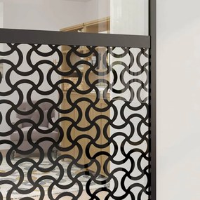 vidaXL Συρόμενη Πόρτα Μαύρο 76 x 205 cm Σκληρυμένο γυαλί και Αλουμίνιο