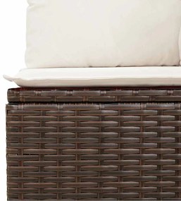 vidaXL Σετ Καναπέ Κήπου με μαξιλάρι 3 pcs Καφέ Πολυ ράταν