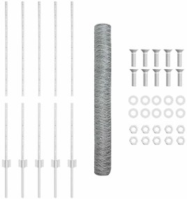 vidaXL Τεντώτο με στήριγμα Ασημί 1,2 x 10 m Ατσάλι