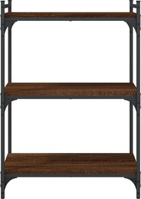 vidaXL Βιβλιοθήκη 3 Επιπέδων Καφέ Δρυς 60 x 30 x 86 εκ. Επεξεργ. Ξύλο