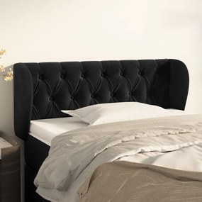 Κεφαλάρι με Πτερύγια Μαύρο 93x23x78/88 εκ. Βελούδινο 3117518
