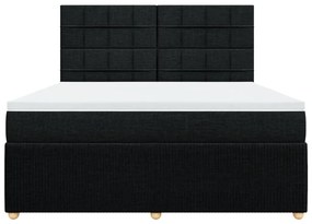 vidaXL Κρεβάτι Boxspring με Στρώμα Μαύρο 180x200 εκ. Υφασμάτινο