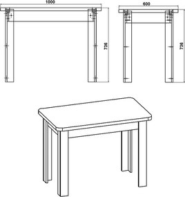 Τραπέζι Celeste pakoworld sonoma 100x60x73.5εκ