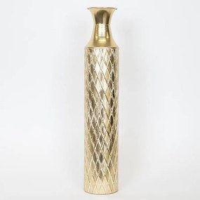 Βάζο Μεταλλικό 752-22024 12x12x61cm Gold Estheti Home Metal