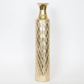 Βάζο Μεταλλικό 752-22024 12x12x61cm Gold Estheti Home Μέταλλο