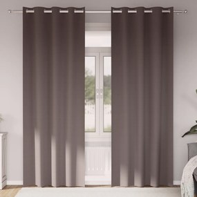 vidaXL Κουρτίνες 2 pcs Σκούρο καφέ Σκούρο καφέ 225 x 140 εκ.