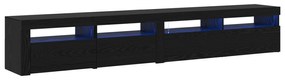vidaXL Κάθισμα TV 2 τεμάχια με Φώτα LED Μαύρο Επεξεργασμένο Ξύλο