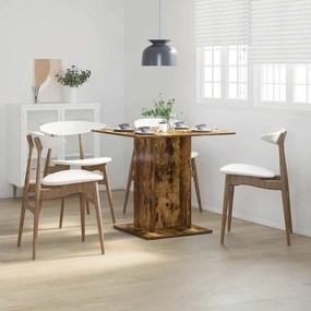 vidaXL Τραπεζαρία Καπνιστή Δρυς 80 x 80 x 75 εκ. Επεξεργασμένο Ξύλο