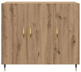 vidaXL Πλαϊνό γραφείο Καφέ 90 x 34 x 80 εκ. Επεξεργασμένο ξύλο