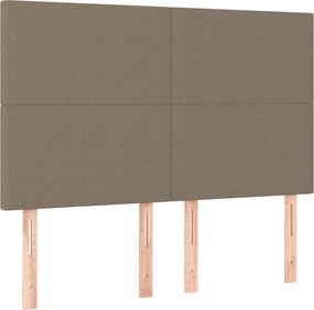 vidaXL Κρεβάτι Boxspring με Στρώμα Taupe 140x200 εκ. Υφασμάτινο