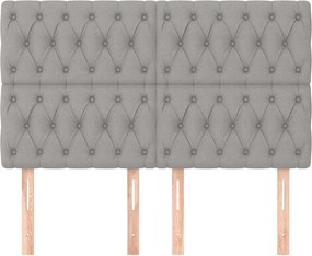 VidaXL Κεφαλάρι Ανοιχτό Γκρι 144x7x118/128 εκ. Ύφασμα