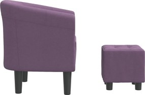 vidaXL Πολυθρόνα Μπάρελ Μοβ Υφασμάτινη με Υποπόδιο