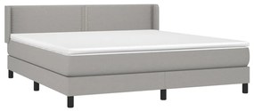 vidaXL Κρεβάτι Boxspring με Στρώμα Αν. Πράσινο 160x200εκ Υφασμάτινο