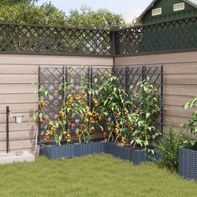 vidaXL Γλάστρες Κήπου 1 τεμ Καφασωτό Γκρι 120 x 120 x 126 cm Πλαστικό