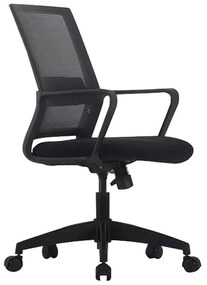 WOODWELL BF2115 Πολυθρόνα Γραφείου Μαύρο Mesh - Ύφασμα Μαύρο 62x58x92/100cm ΕΟ263,1