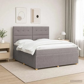 vidaXL Κρεβάτι box spring με στρώμα Taupe 180 x 200 cm Ύφασμα