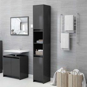 vidaXL Στήλη Μπάνιου Γκρι 30 x 30 x 183,5 εκ. από Μοριοσανίδα
