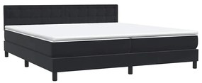 Κρεβάτι Boxspring με Στρώμα Μαύρο 180x210 εκ. Βελούδινο - Μαύρο