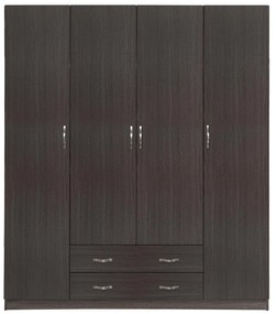 Ντουλάπα AZALEA Τετράφυλλη με 2 Συρτάρια Zebrano 200x55.5x180Υ εκ. 200x55.5x180 εκ.