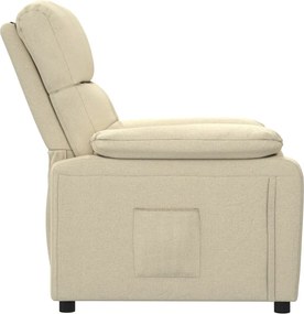 vidaXL Πολυθρόνα Ανακλινόμενη Κρεμ Υφασμάτινη