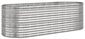 vidaXL Ζαρντινιέρα Ασημί 224x80x68 εκ. Ατσάλι με Ηλεκτρ. Βαφή Πούδρας