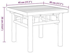 Τραπεζάκι Σαλονιού 45 x 45 x 35 εκ. από Μπαμπού - Καφέ