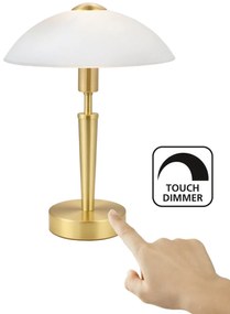 Πορτατίφ 26xH35cm Touch Dimmable 1xE14 Λευκό Καπέλο Χρυσή Βάση Eglo Solo 87254