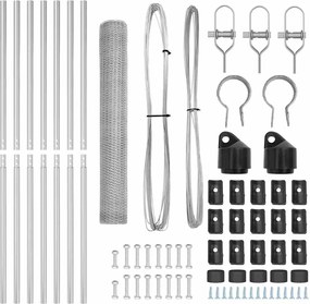vidaXL Στύλος Περιφράξεων Ασημί 10 x 1,2 μ (13 mm πλέγμα) Ατσάλι
