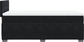 vidaXL Κρεβάτι Boxspring με Στρώμα Μαύρο 90x200 εκ. Βελούδινο