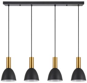 SE21-GM-4-4BL-MS2 ADEPT TUBE Gold Matt Pendant Black Metal Shade+