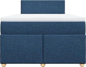 vidaXL Κρεβάτι Boxspring με Στρώμα Μπλε 120x200 εκ. Υφασμάτινο