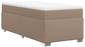 Κρεβάτι Boxspring με Στρώμα Καπουτσίνο 80x200 εκ. Συνθ. Δέρμα - Καφέ