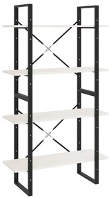 vidaXL Βιβλιοθήκη με 4 Ράφια Λευκή 80 x 30 x 140 εκ. Μασίφ Ξύλο Πεύκου