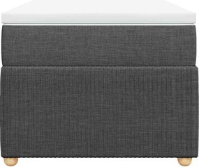 vidaXL Κρεβάτι Boxspring με Στρώμα Σκούρο Γκρι 100x200 εκ. Υφασμάτινο