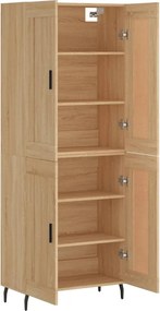vidaXL Ντουλάπι Sonoma δρυς 69,5 x 34 x 180 εκ. από Επεξεργασμένο Ξύλο