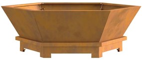 vidaXL Εστία Φωτιάς Εξαγωνική 75x75x28 εκ. Ανοξείδωτο Χάλυβα