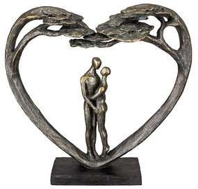 Γλυπτό Καρδιά "Love Tree" Couple Motif Πολυρεζίνη Μπρούντζινο PU 32X8x31.5cm