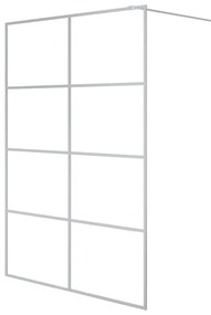 vidaXL Διαχωριστικό Ντουζιέρας Ασημί 140 x 195 εκ. Διάφανο Γυαλί ESG